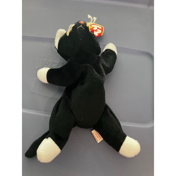 Zip beanie baby white paws 1993 pvc Europe Aurora tag - Picture 2 of 10